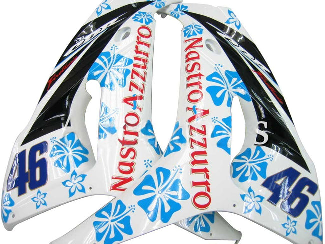 2006-2007 Honda CBR 1000 RR White & Blue Floral Racing Amotopart Fairings