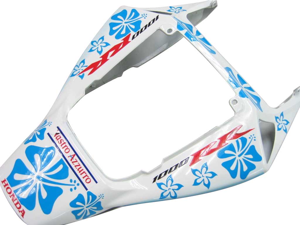 2006-2007 Honda CBR 1000 RR White & Blue Floral Racing Amotopart Fairings