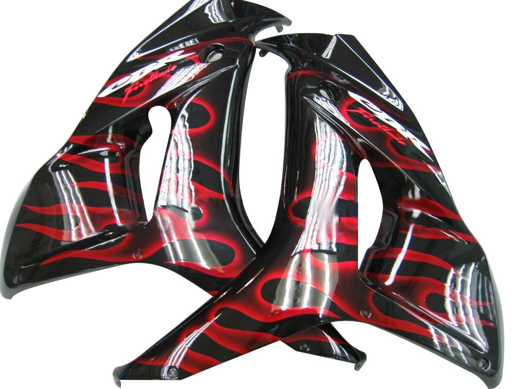 2006-2007 Honda CBR 1000 RR Black & Red Flame Racing Amotopart Fairings