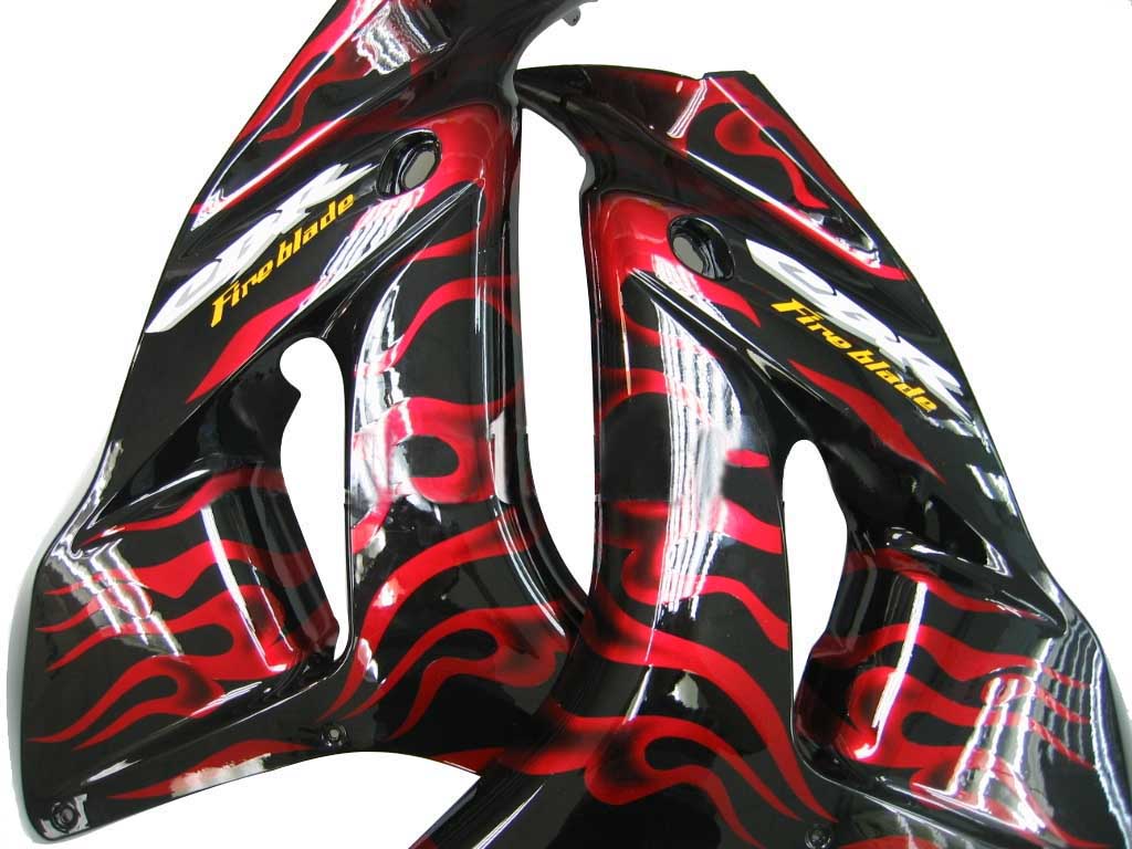 2006-2007 Honda CBR 1000 RR Black & Red Flame Shark Racing Amotopart Fairings