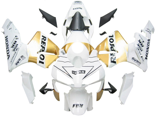 2003-2004 Honda CBR600RR Amotopart Fairing White&Gold Kit