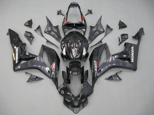 2007-2008 Honda CBR600 RR Amotopart Injection Fairing Kit Bodywork Black Plastic ABS #7