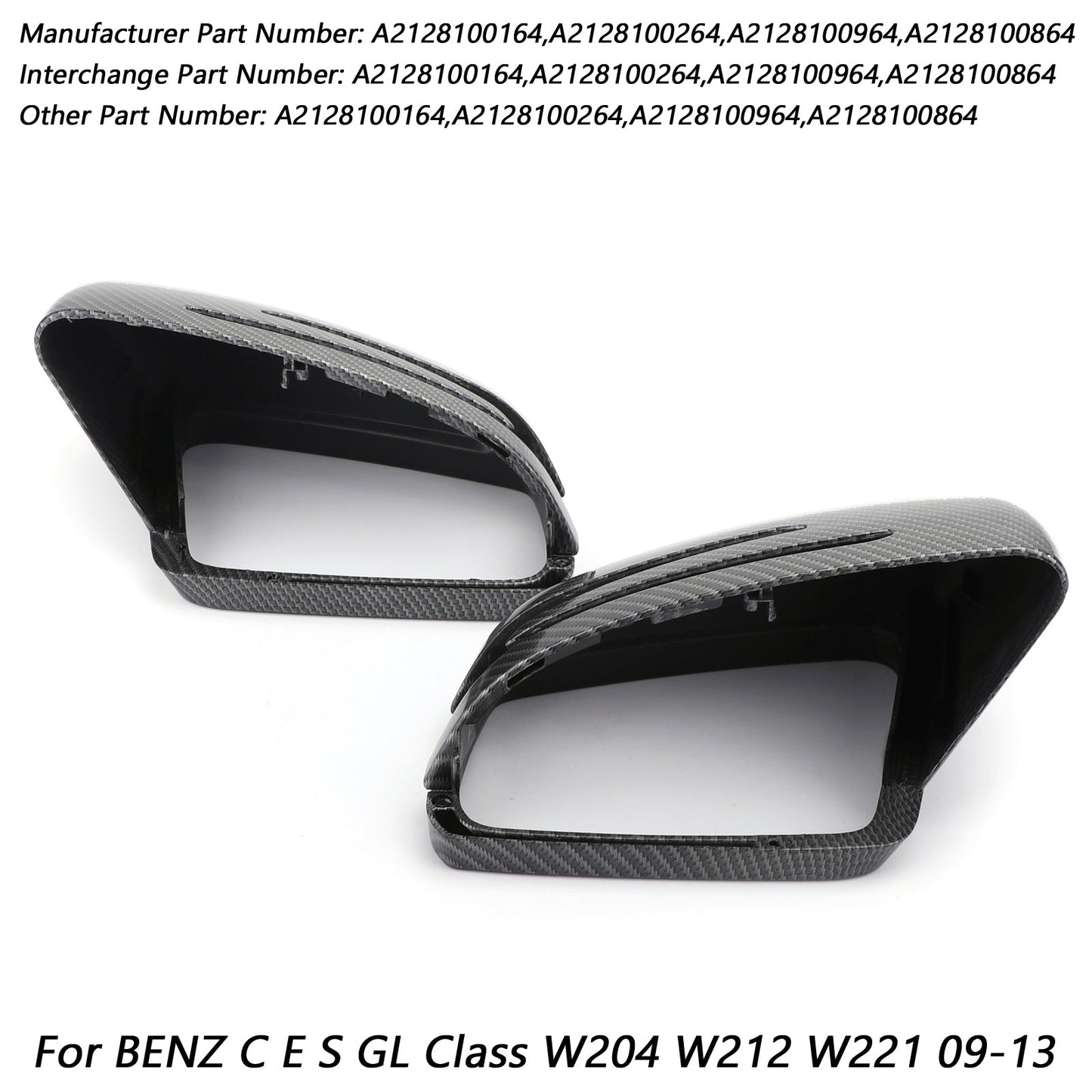 Carbon Fiber Rear View Side Mirror Cover Trim For Benz 2011-2018 Benz W212 W204