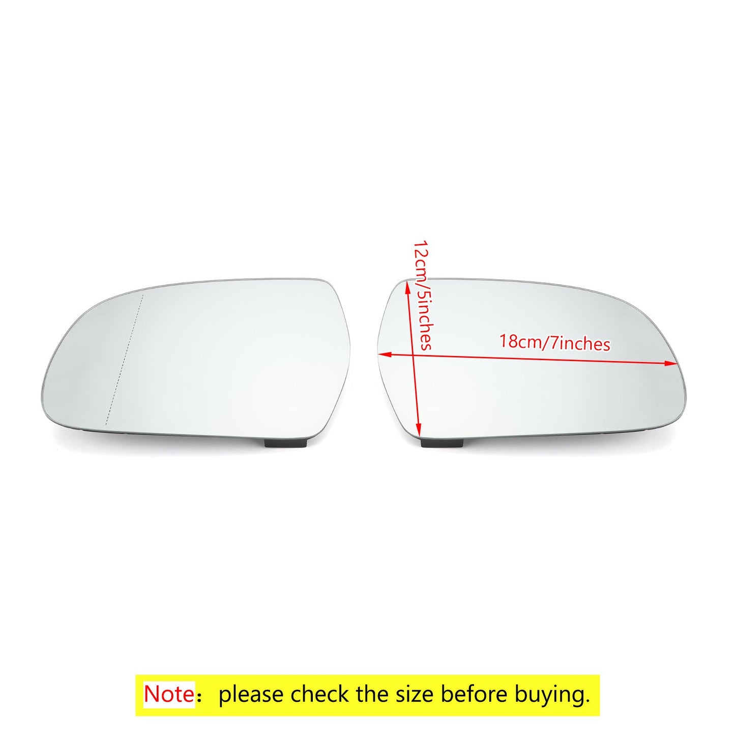 Door Mirror White Glass Heated Pair 8K0857535/6F Fit For Audi A4 B9 13-16