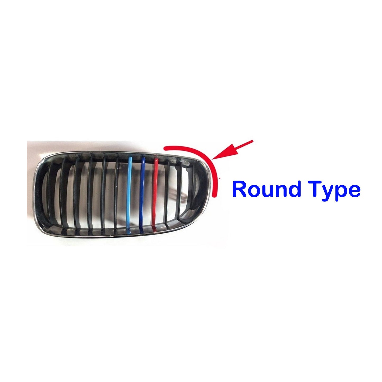 M Color Kidney Grille Bar Cover Stripe Clip Decal For BMW 1 Series E87 2004-2011