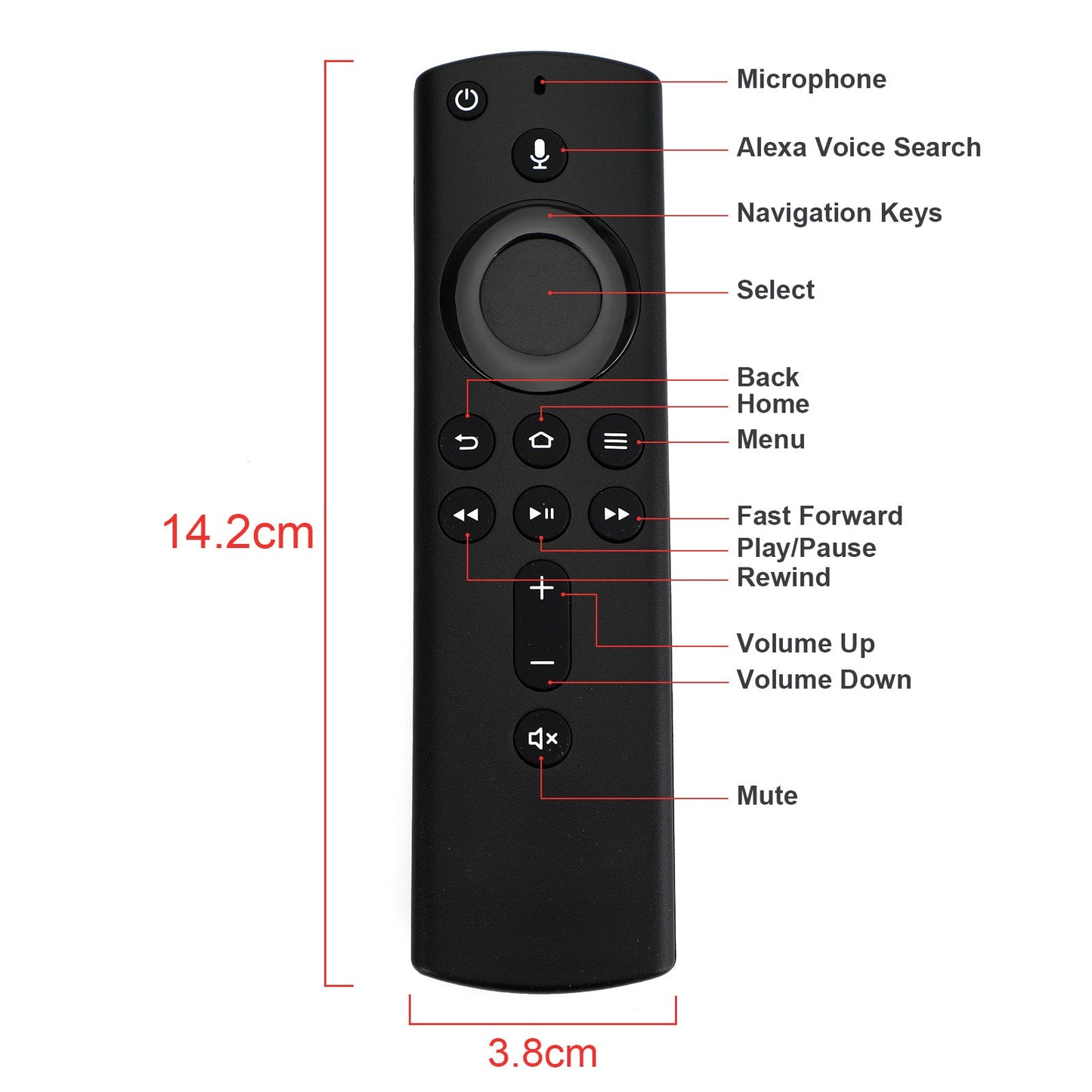 Voice Replace Remote Controller Fit for Alexa 4K Ultra HD HDR Fire TV Stick