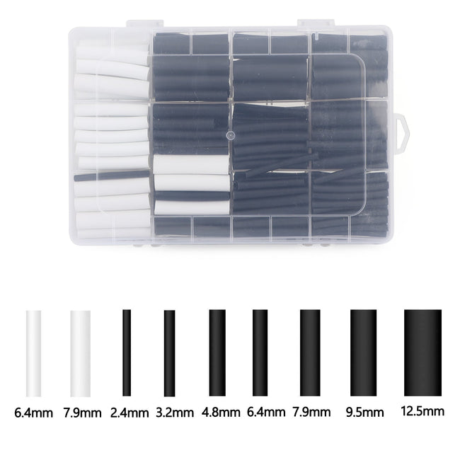 300pcs 3:1 Insulated Cable Sleeves Heat Shrink Tube Kit Waterproof Wire Wrap