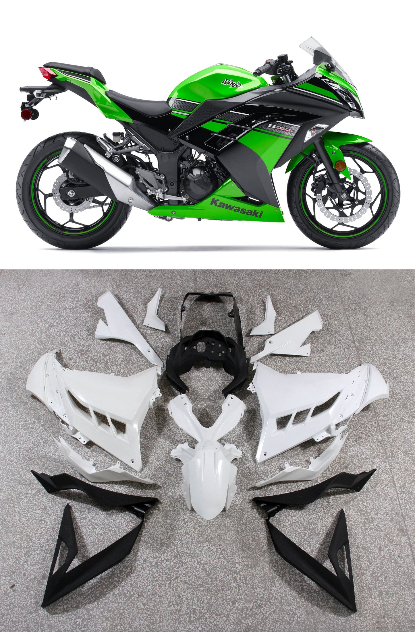 2013-2024 Kawasaki EX300/Ninja300 Injection Fairing Kit Bodywork Plastic ABS#161