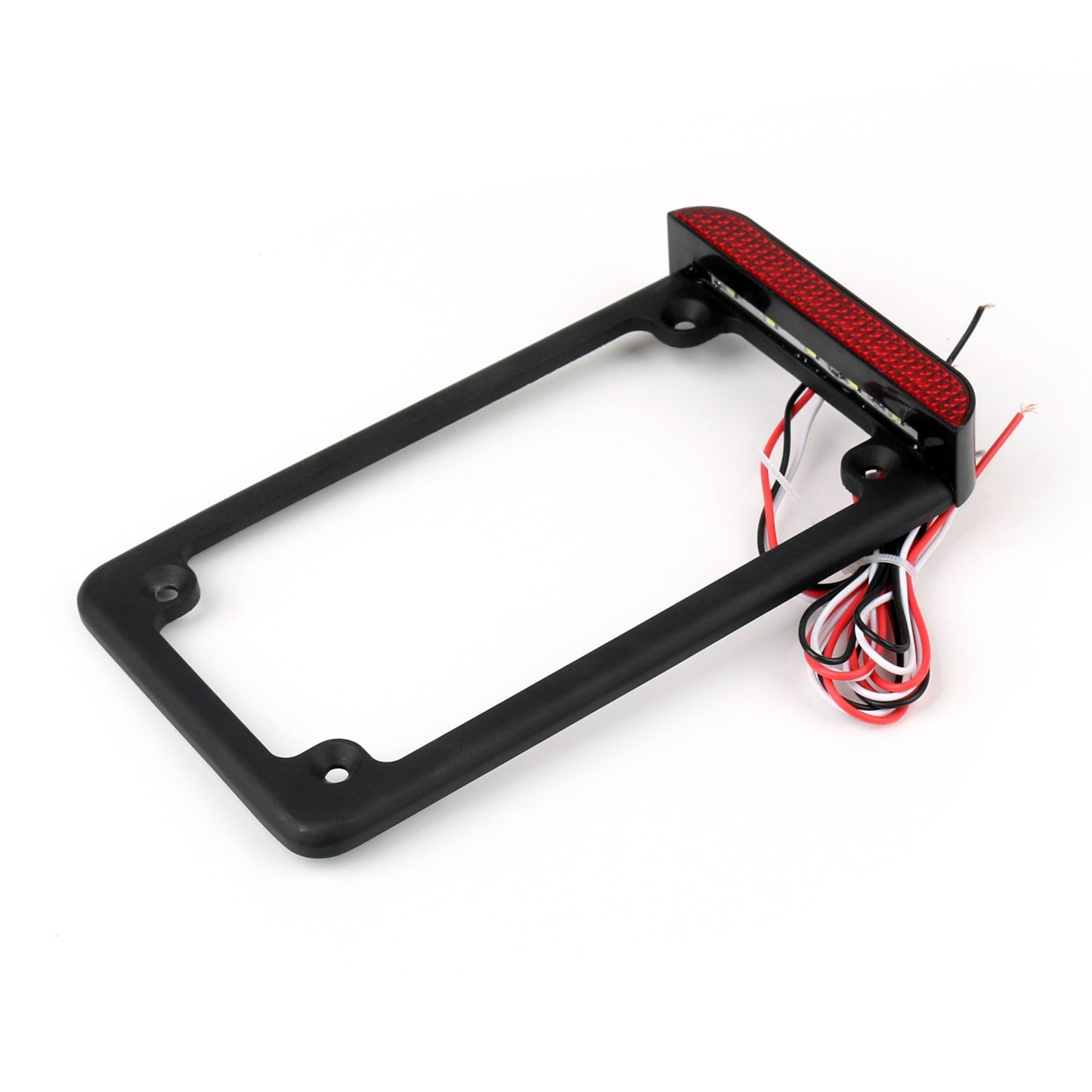 Universal Motorcycle 3 LED License Plate Frame With LED Tail Brake Light Generic