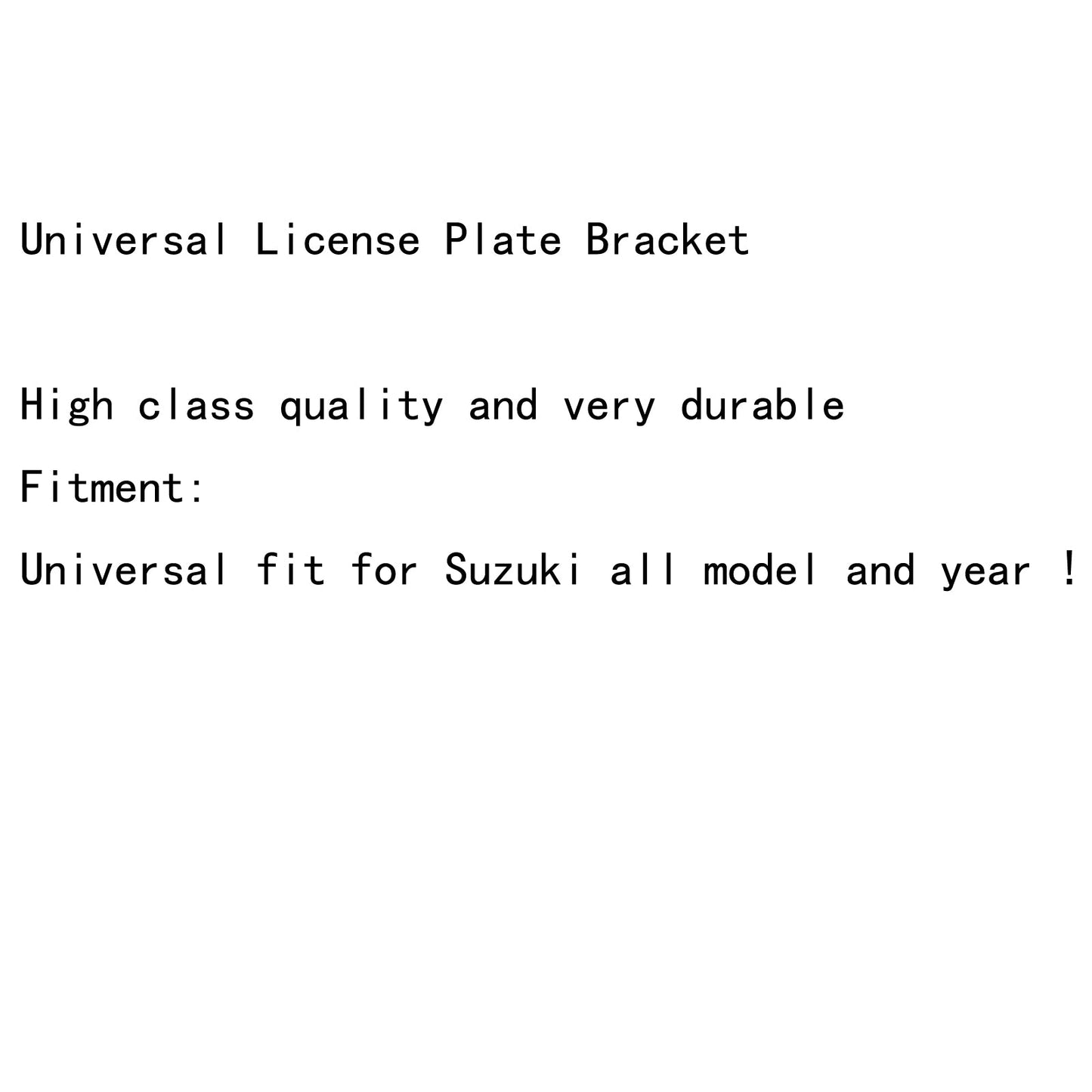 Universal License Plate Bracket Mount Frame For Suzuki GSXR 600 750 1000 Black