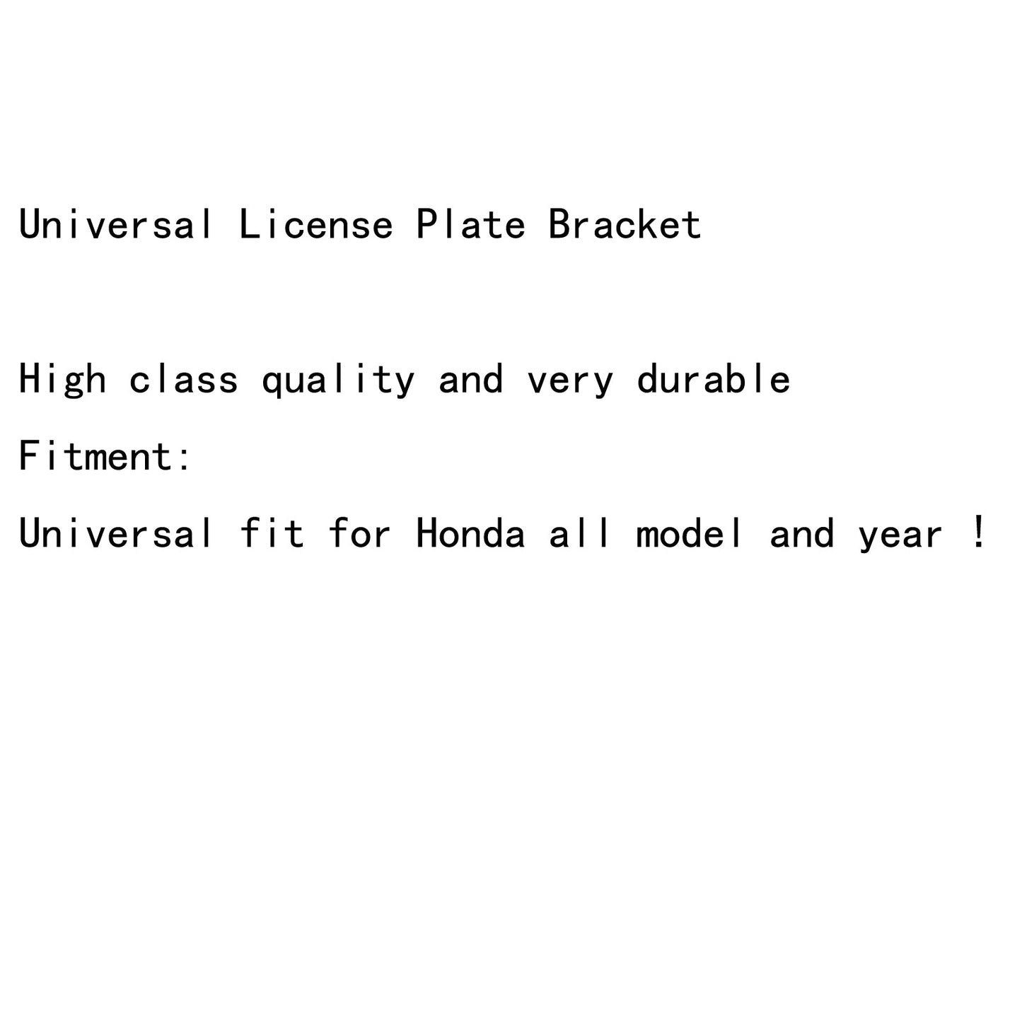 Universal License Plate Bracket Mount Frame For Honda CBR600RR 1000RR Black