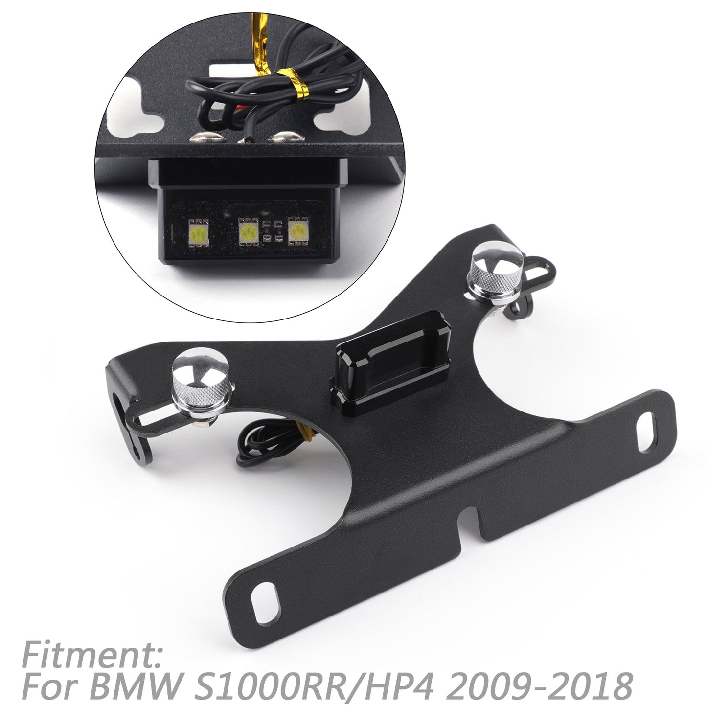 CNC License Plate Bracket Number Holder Plate LED For BMW S1000RR HP4 2009-2018