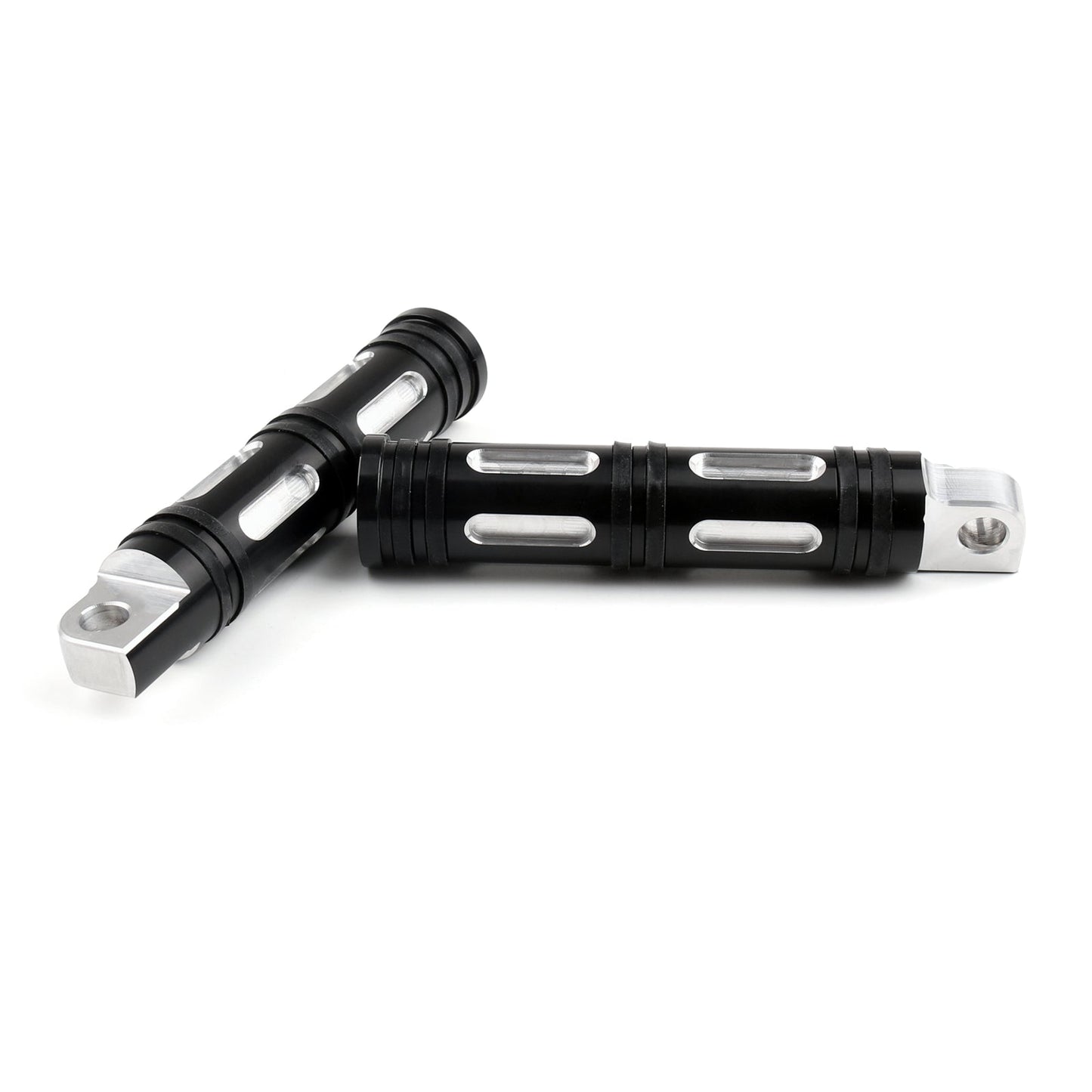 CNC Cut Motorcycle Black Foot Pegs For Harley Chopper Touring Sportster