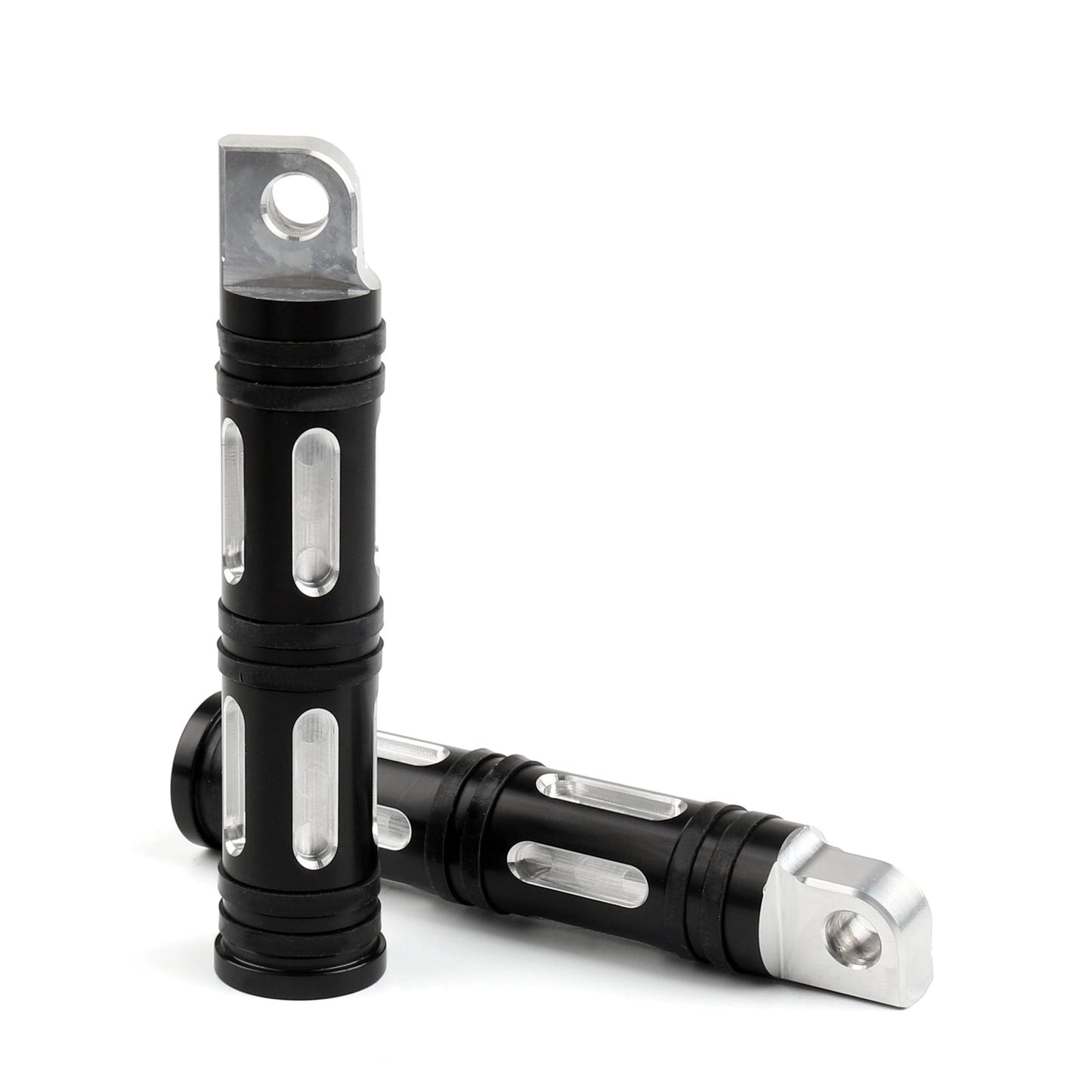 CNC Cut Motorcycle Black Foot Pegs For Harley Chopper Touring Sportster