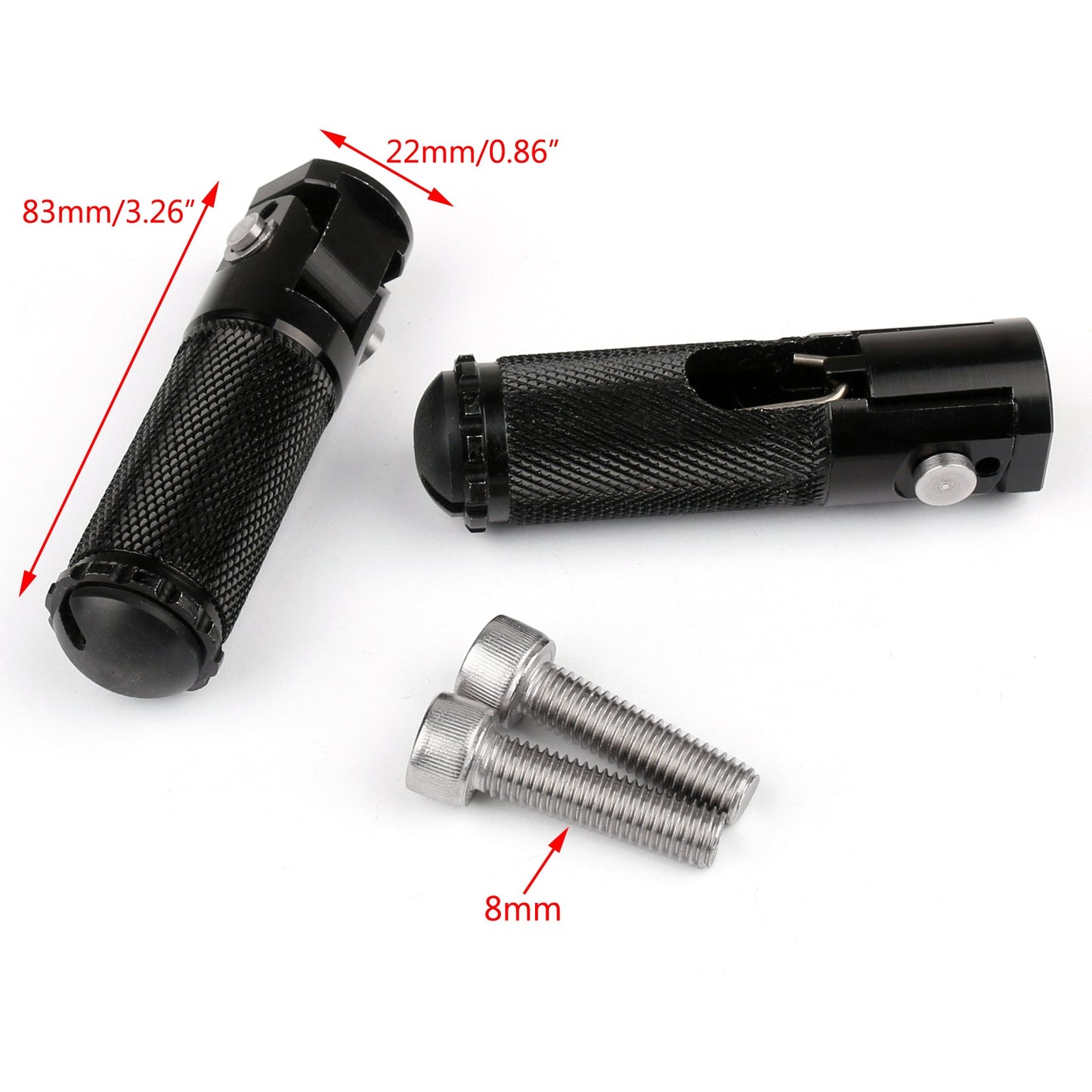 CNC Folding Foot Pegs Footpeg Rear Set Rest Racing For Universal Motorcycle Blk