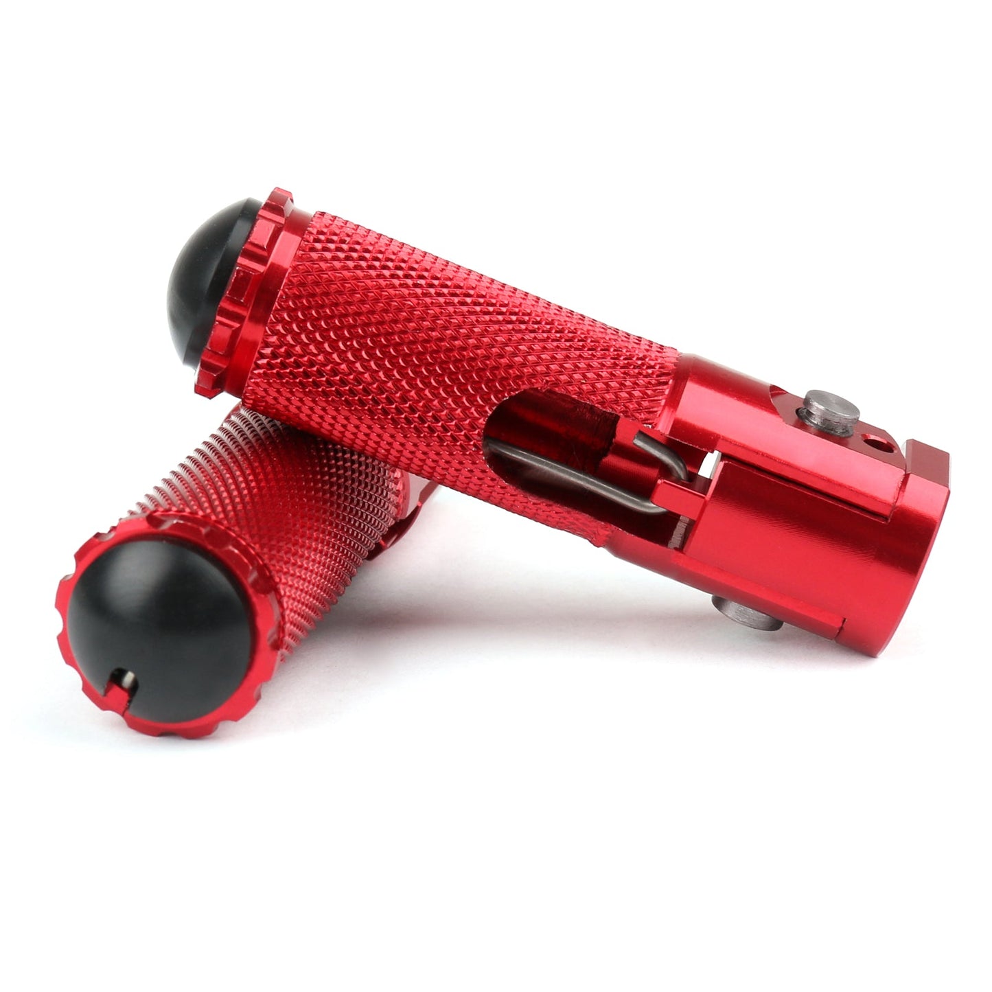 CNC Folding Foot Pegs Footpeg Rear Set Rest Racing For Universal Motorcycle Red