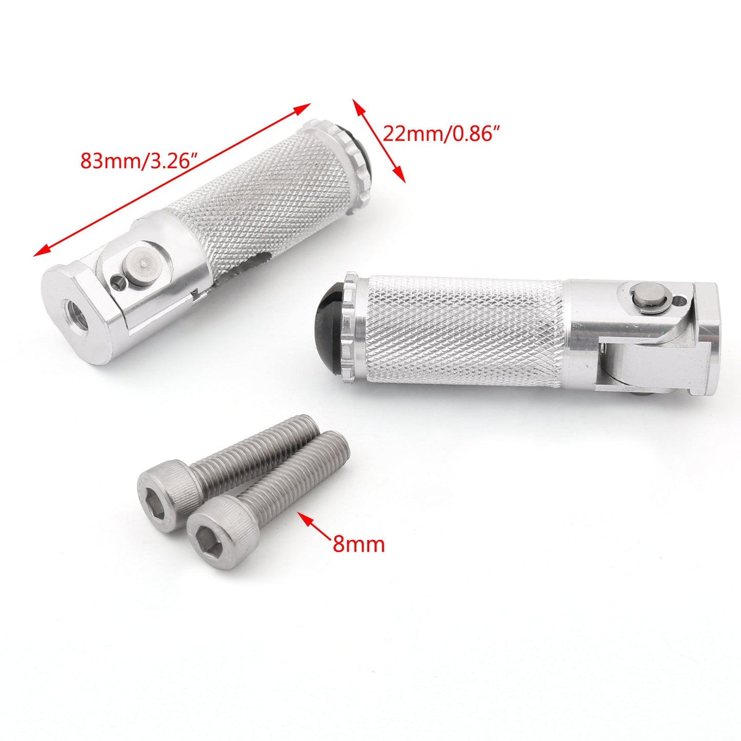 CNC Folding Foot Pegs Footpeg Rear Set Rest Racing For Universal Motorcycle Silv