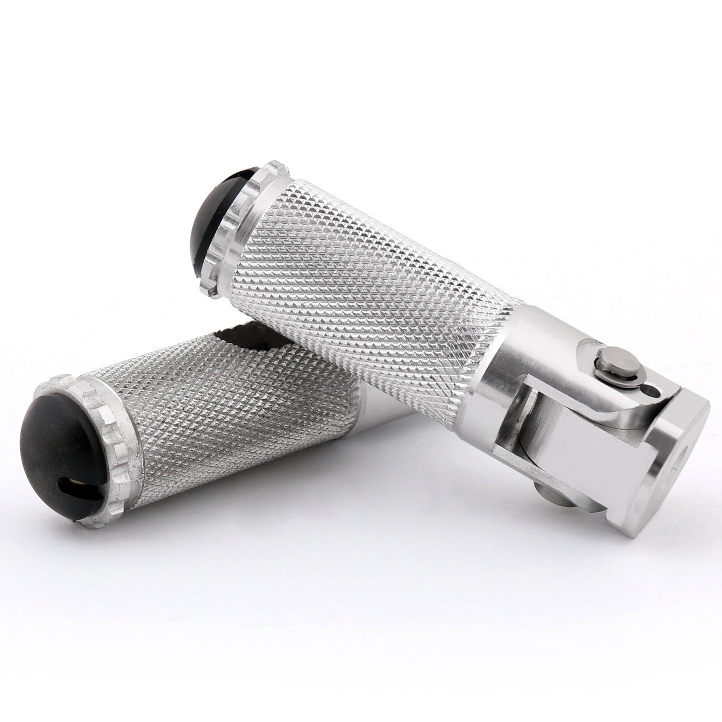 CNC Folding Foot Pegs Footpeg Rear Set Rest Racing For Universal Motorcycle Silv