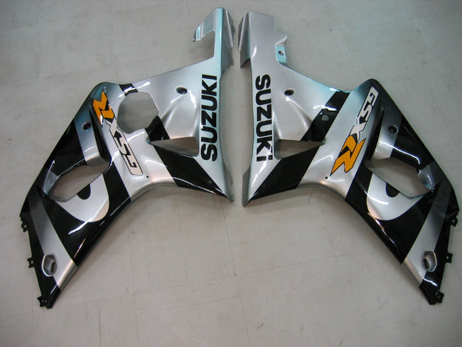 2000-2002 Suzuki GSXR 1000 Silver & Black Racing Amotopart Fairings