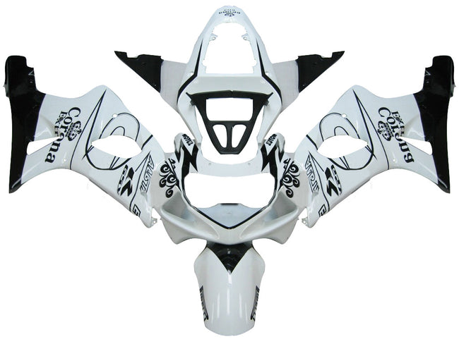 2000-2002 Suzuki GSXR 1000 White & Black Corona Racing Amotopart Fairings