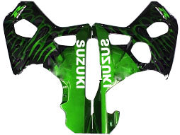 2000-2002 Suzuki GSXR 1000 Black & Green Flame Racing Amotopart Fairings