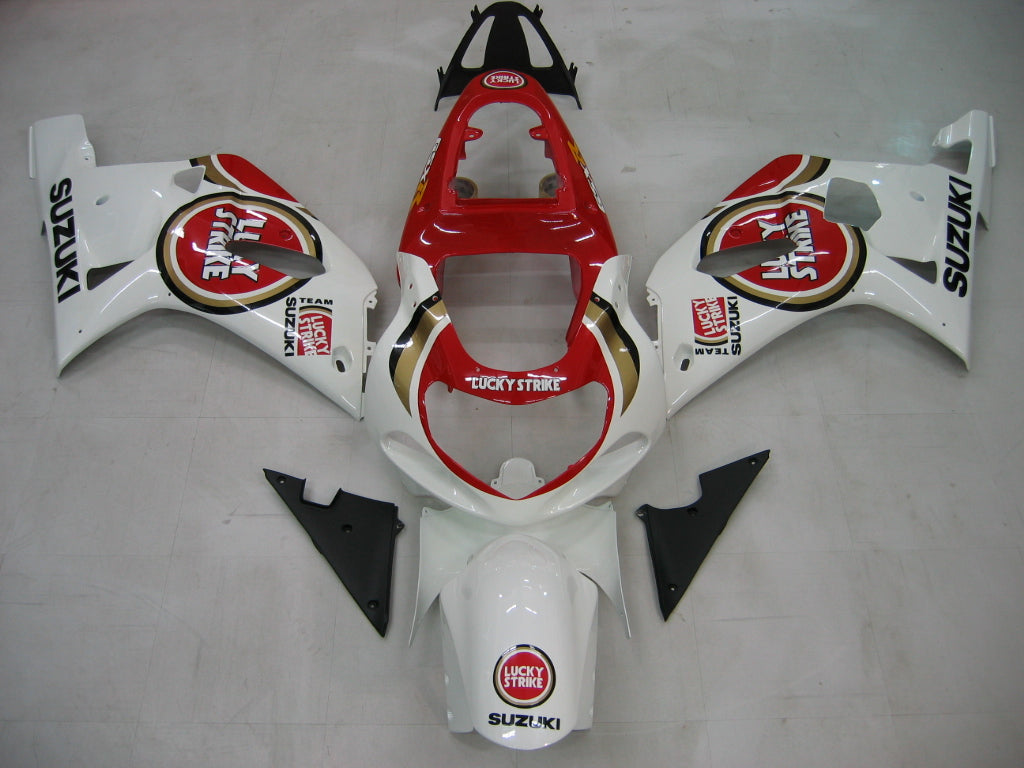 2000-2002 Suzuki GSXR 1000 White & Red Lucky Strike Racing Amotopart Fairings