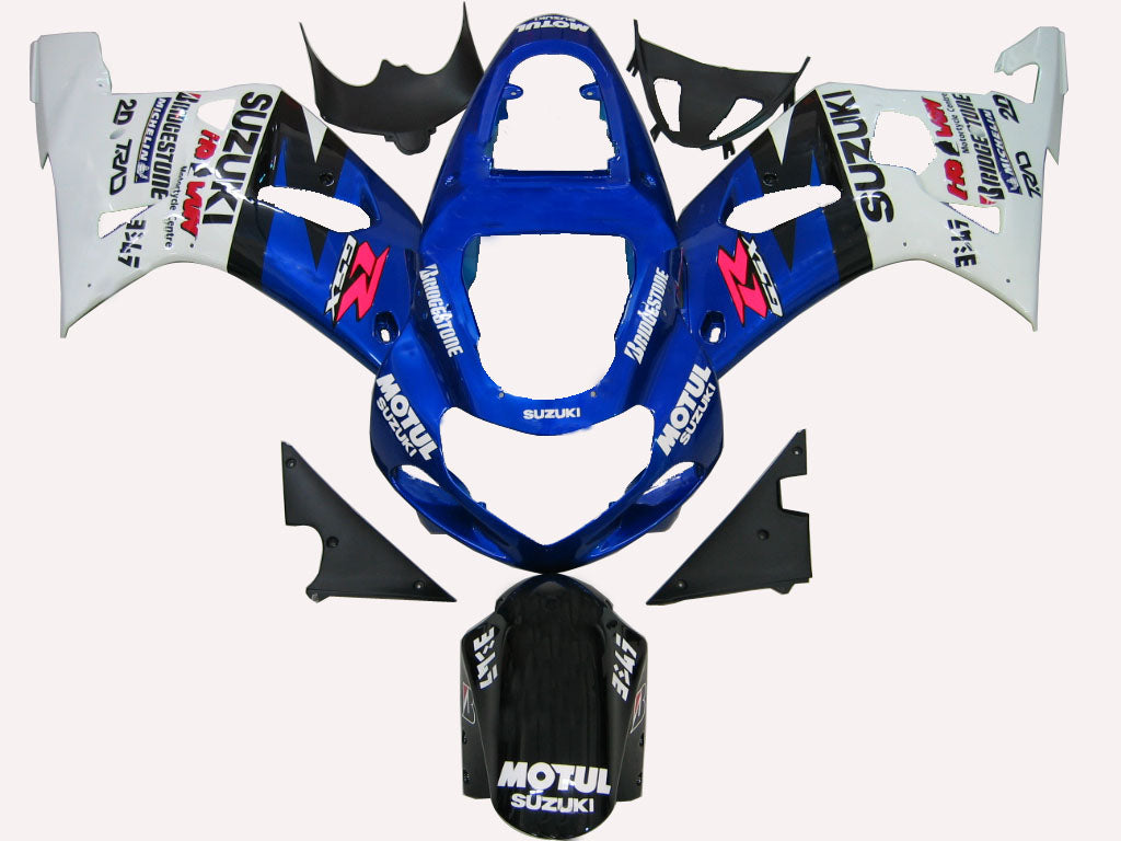 2000-2002 Suzuki GSXR 1000 Blue & White Motul Racing Amotopart Fairings