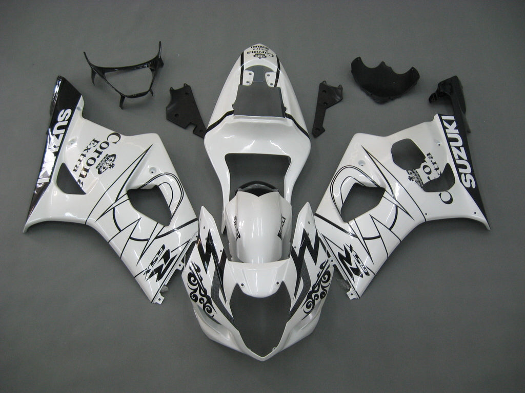 2003-2004 Suzuki GSXR 1000 White Corona GSXR Racing Amotopart Fairings