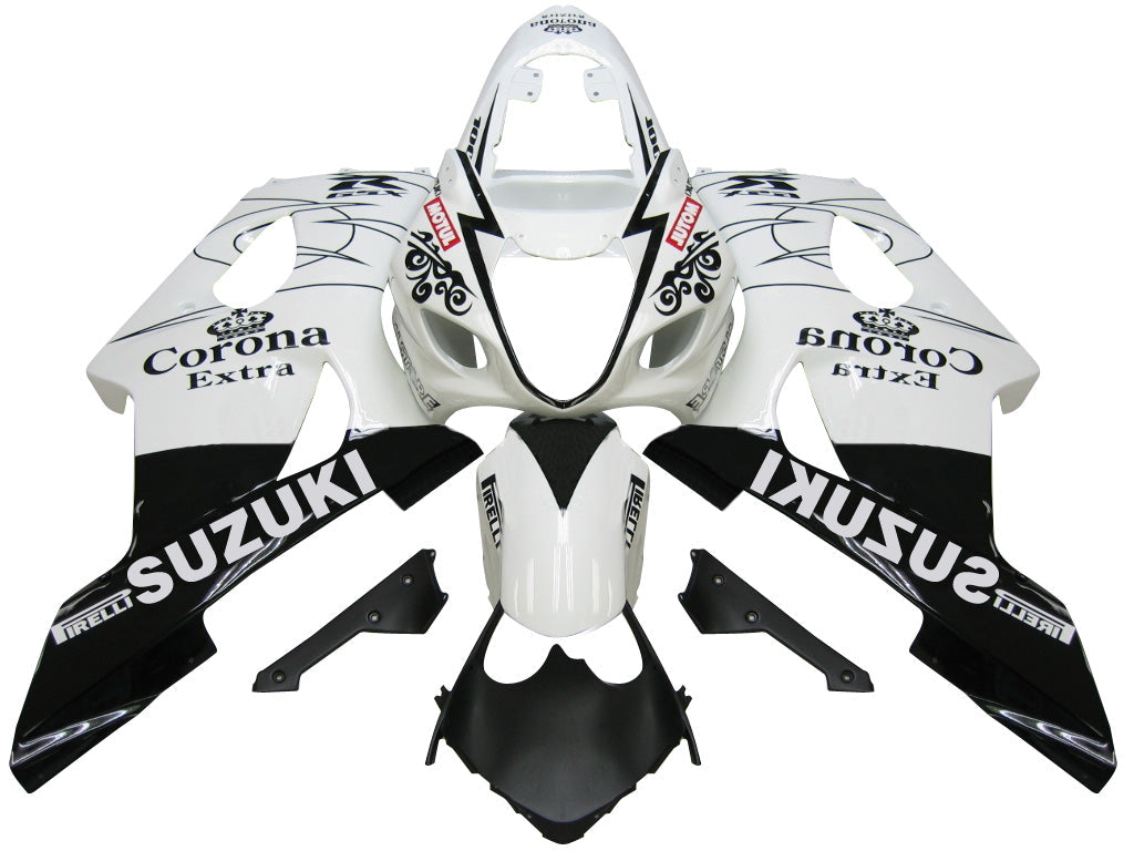 2003-2004 Suzuki GSXR 1000 White & Black Corona Suzuki Racing Amotopart Fairings