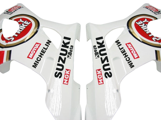 2003-2004 Suzuki GSXR 1000 White and Red Lucky Strike Racing Amotopart Fairings