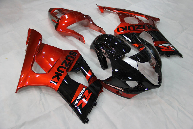 For GSXR1000 2003-2004 Bodywork Fairing Black Red ABS Injection Molded Plastics Set