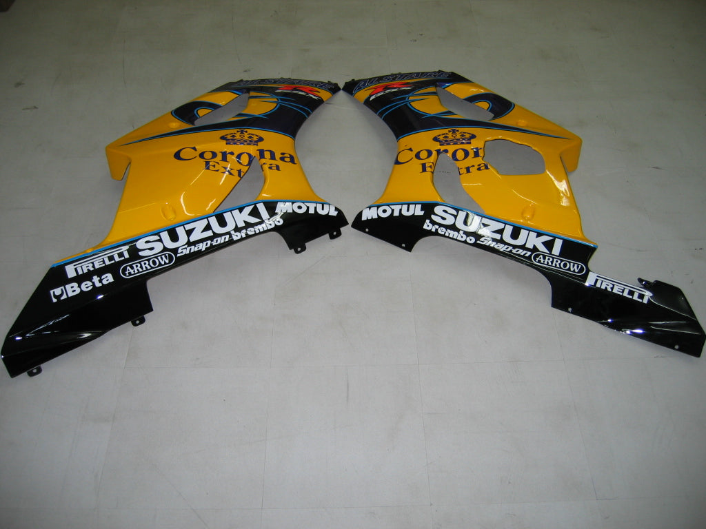 2003-2004 Suzuki GSXR 1000 Yellow & White Corona Racing Amotopart Fairings