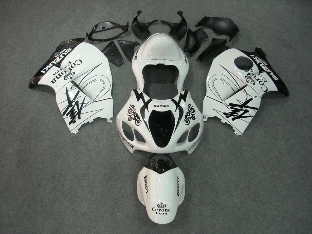 1999-2007 Suzuki GSX1300 Hayabusa Amotopart Fairings White Green Research47 Racing