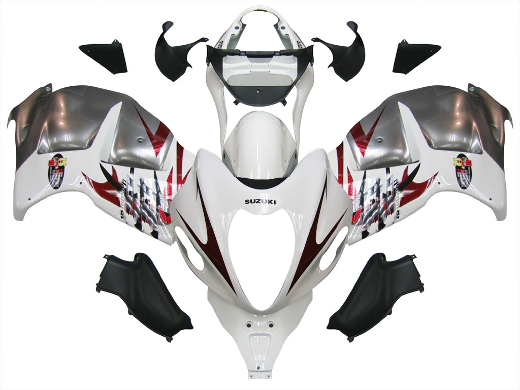 1999-2007 Suzuki GSX1300 Hayabusa Amotopart Fairings White Green Research47 Racing