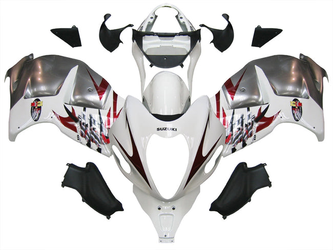 1999-2007 Suzuki GSX1300 Hayabusa Amotopart Fairings White & Silver Hayabusa Racing