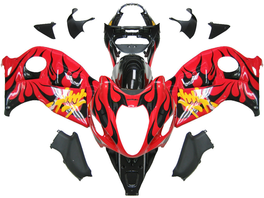 1999-2007 Suzuki GSX1300 Hayabusa Amotopart Fairings Red & Black Flame Racing