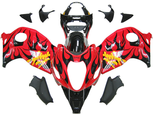 1999-2007 Suzuki GSX1300 Hayabusa Amotopart Fairings Red & Black Flame Racing