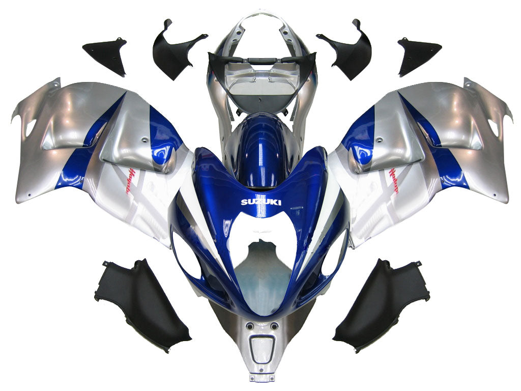 1999-2007 Suzuki GSX1300 Hayabusa Amotopart Fairings Silver and Blue Hayabusa Racing