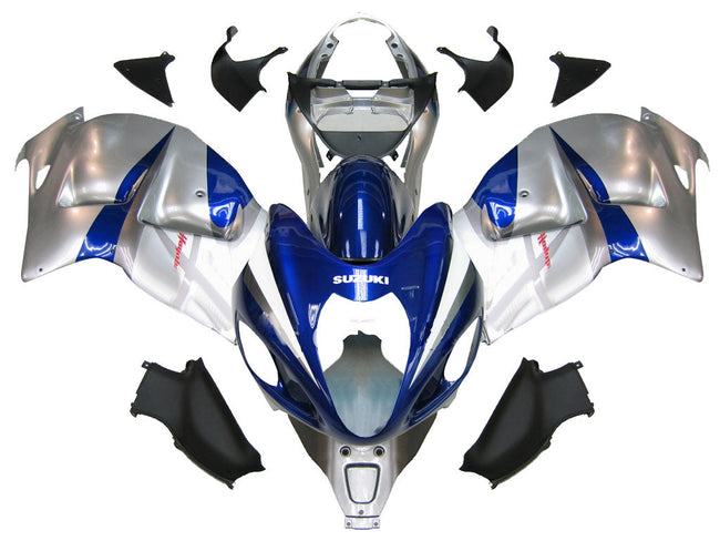 1999-2007 Suzuki GSX1300 Hayabusa Amotopart Fairings Silver and Blue Hayabusa Racing