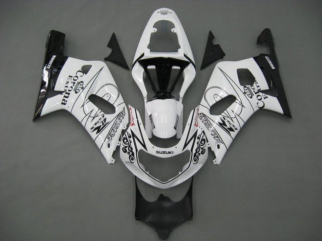 2001-2003 Suzuki GSXR 600 Amotopart Fairings White Black Alstare Corona GSXR Racing