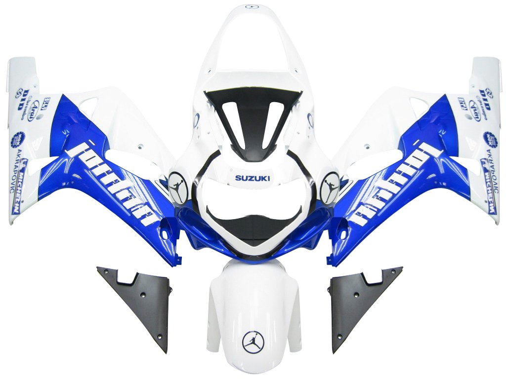 2001-2003 Suzuki GSXR 600 Amotopart Fairings White Blue Jordan GSXR Racing
