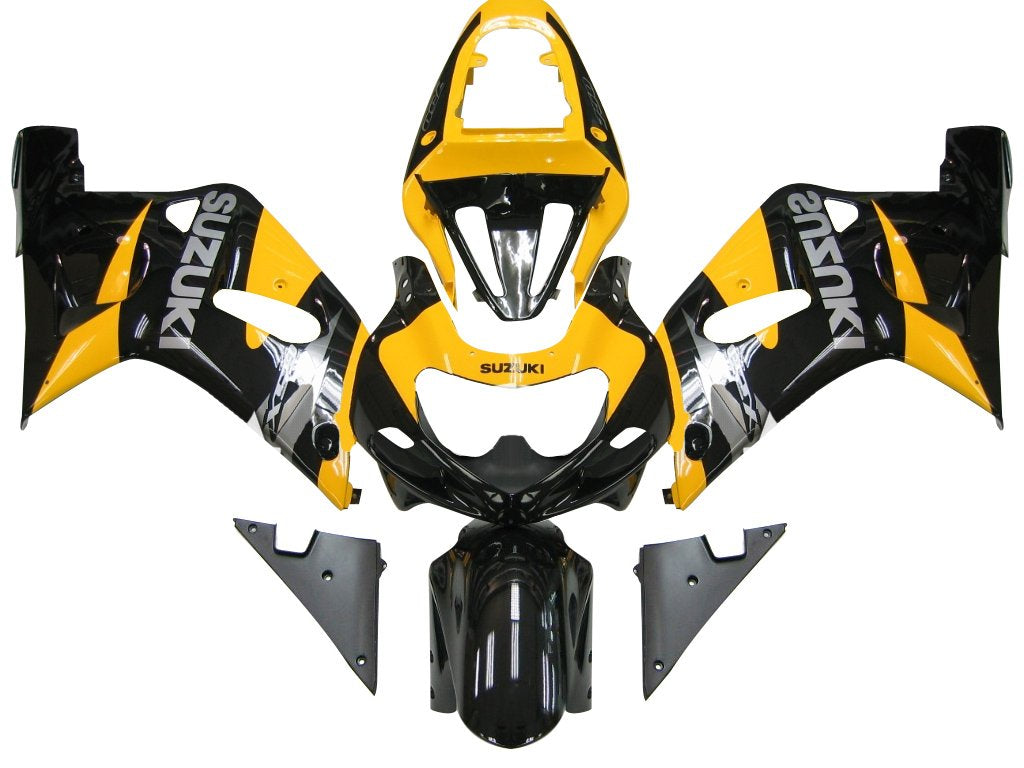 2001-2003 Suzuki GSXR 600 Amotopart Fairings Black & Yellow GSXR Racing