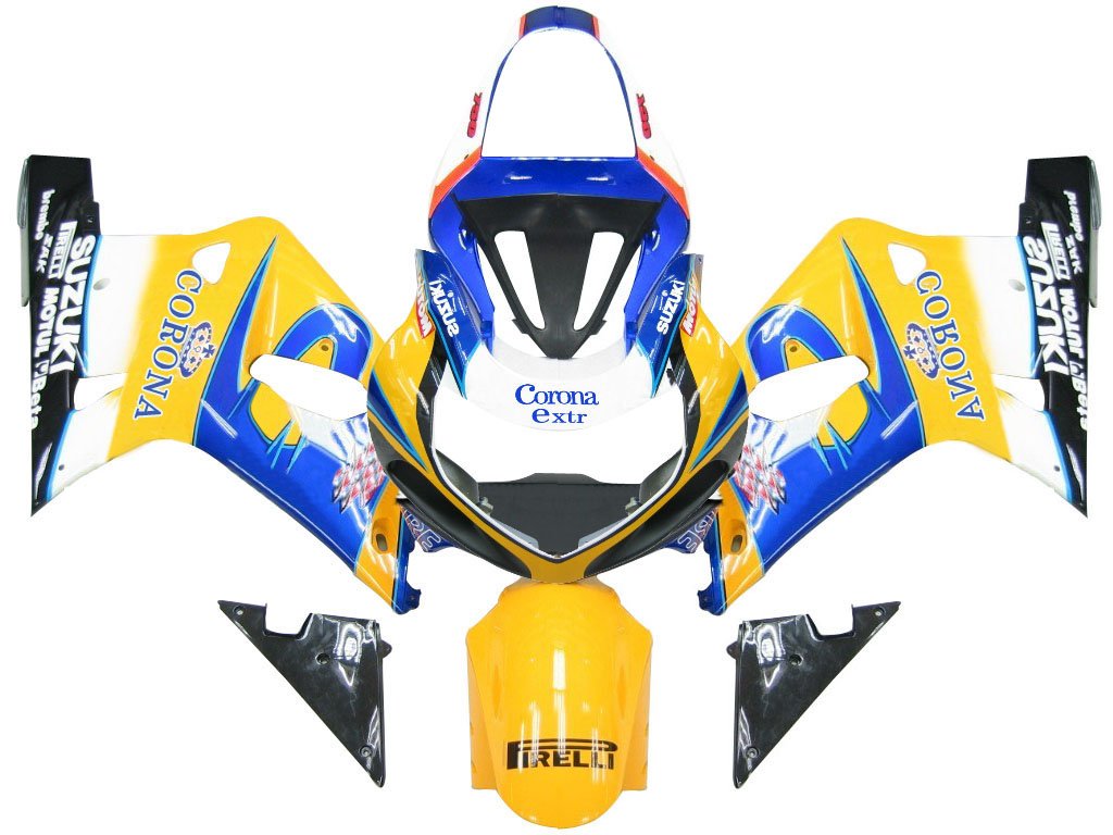 2001-2003 Suzuki GSXR 600 Amotopart Fairings Blue & Yellow Corona GSXR Racing