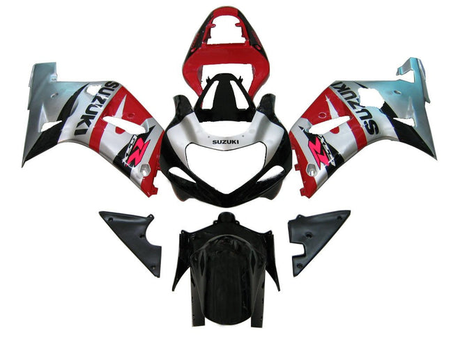 2001-2003 Suzuki GSXR 600 Amotopart Fairings Silver Red Black GSXR Racing