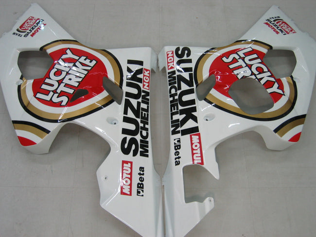 2004-2005 Suzuki GSXR 600 750 Amotopart Fairings White & Red Lucky Strike Racing