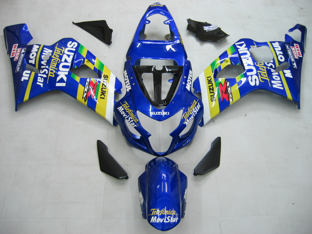 2004-2005 Suzuki GSXR 600 750 Amotopart Fairings Blue Movistar GSXR Racing