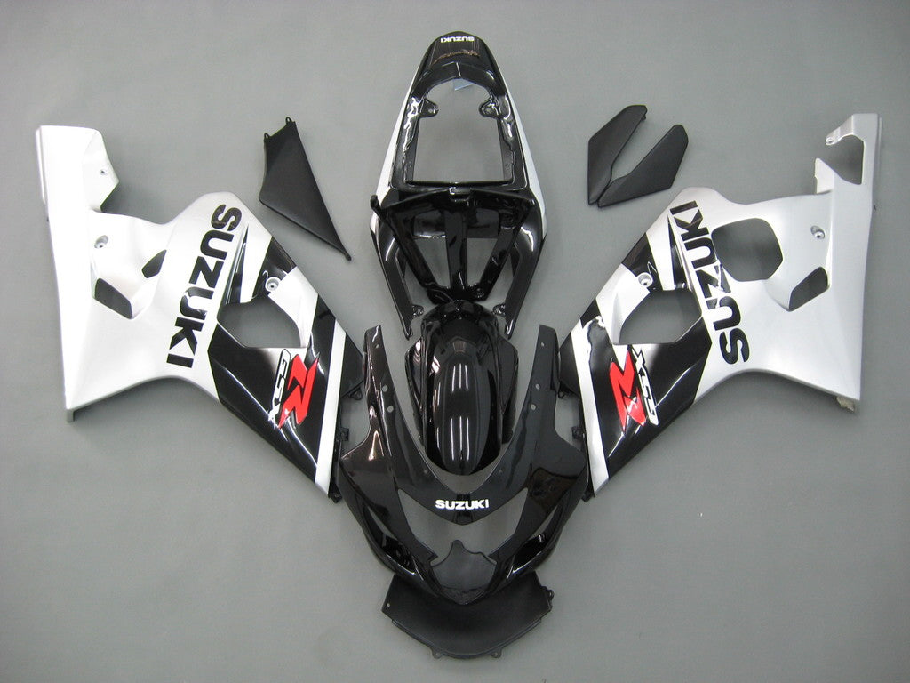 2004-2005 Suzuki GSXR 600 750 Amotopart Fairings Black Silver GSXR Racing