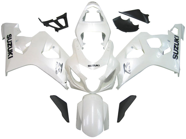 2004-2005 Suzuki GSXR 600 750 Amotopart Fairings White Metallic GSXR Racing