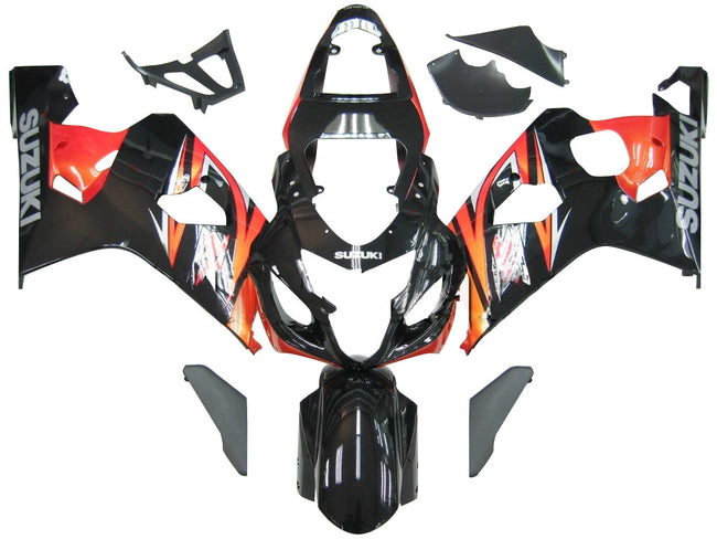 2004-2005 Suzuki GSXR 600 750 Amotopart Fairings Black Orange GSXR Racing