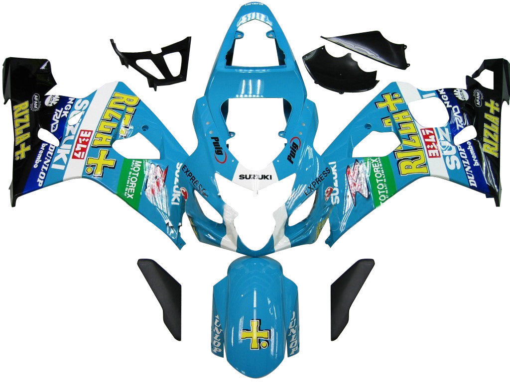 2004-2005 Suzuki GSXR 600 750 Amotopart Fairings Blue Rizla Suzuki GSXR Racing